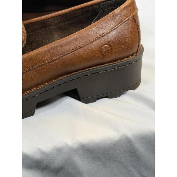 Born Women's Carrera Penny Loafer Brown Full Grain Leather - 7.5 M Worn Only 2x - Picture 4 of 9